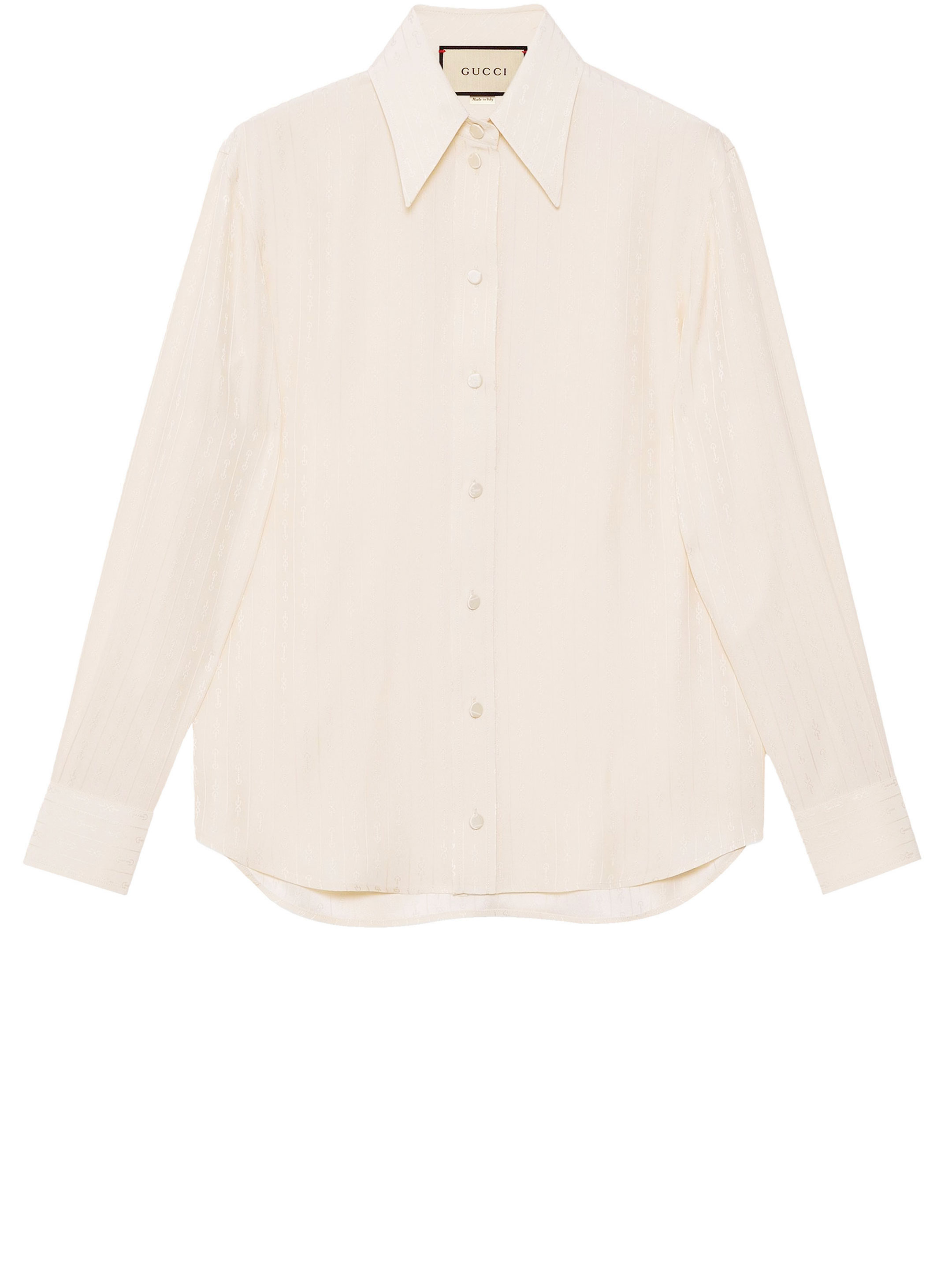 Рубашка Gucci Silk jacquard, кремовый цена и фото