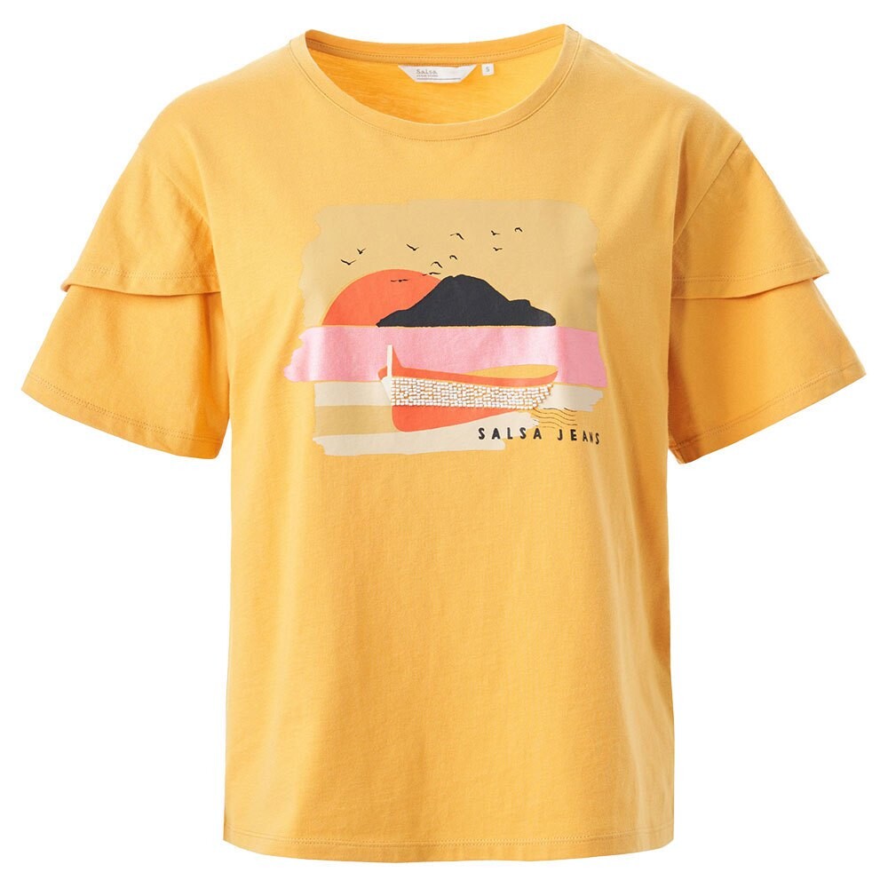 

Футболка Salsa Jeans Graphic Paisagem Short Sleeve Crew Neck, желтый