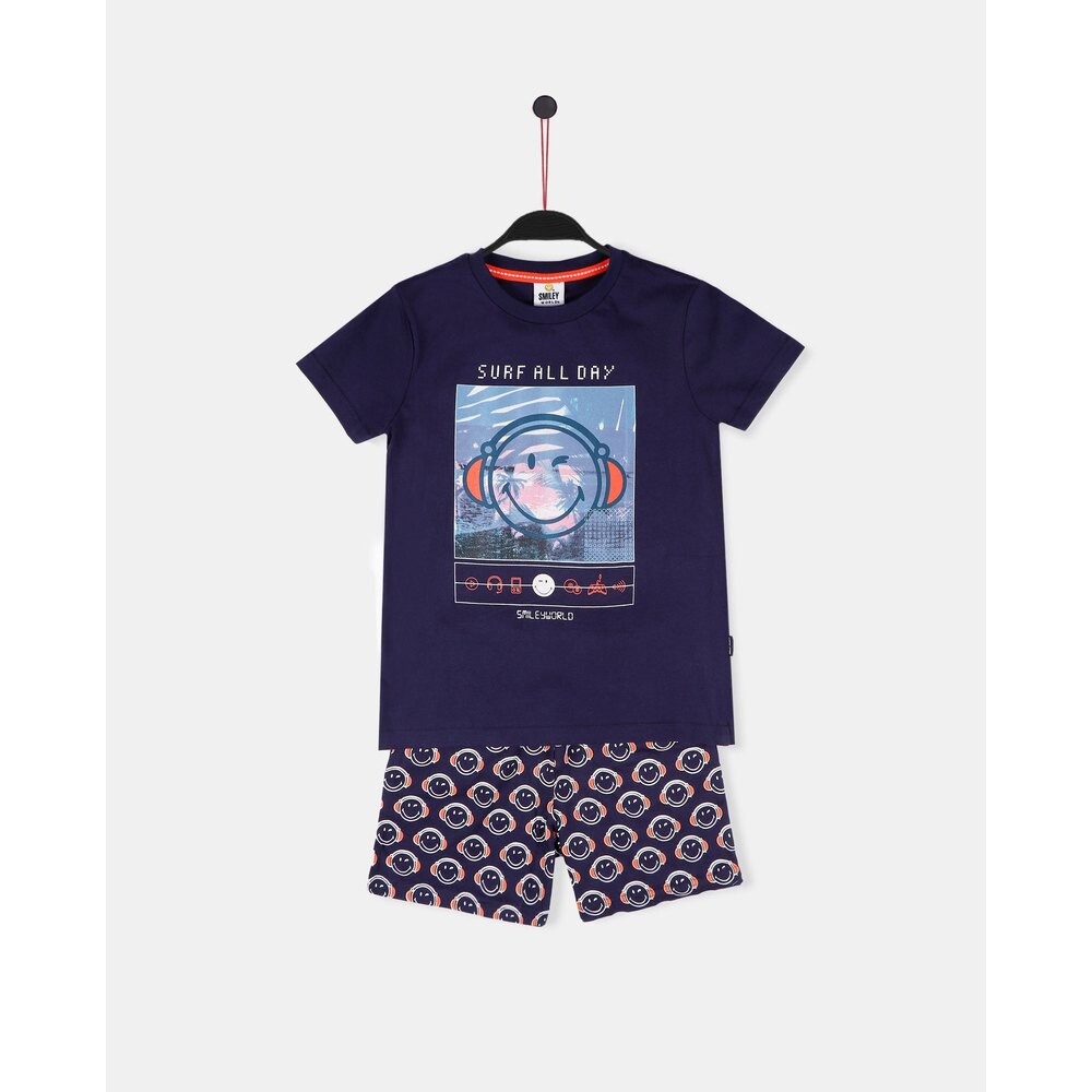 

Пижама с коротким рукавом Smiley Surf All Day, синий