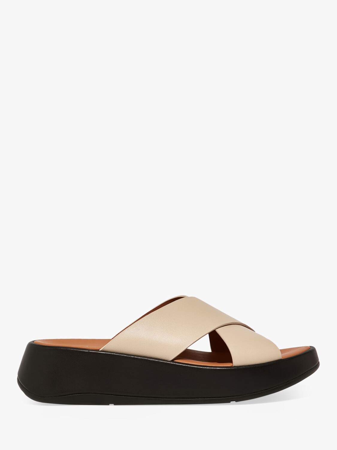 

Кожаные сандалии-слайдеры FitFlop Fmode Luxe на плоской подошве, бежевый/черный