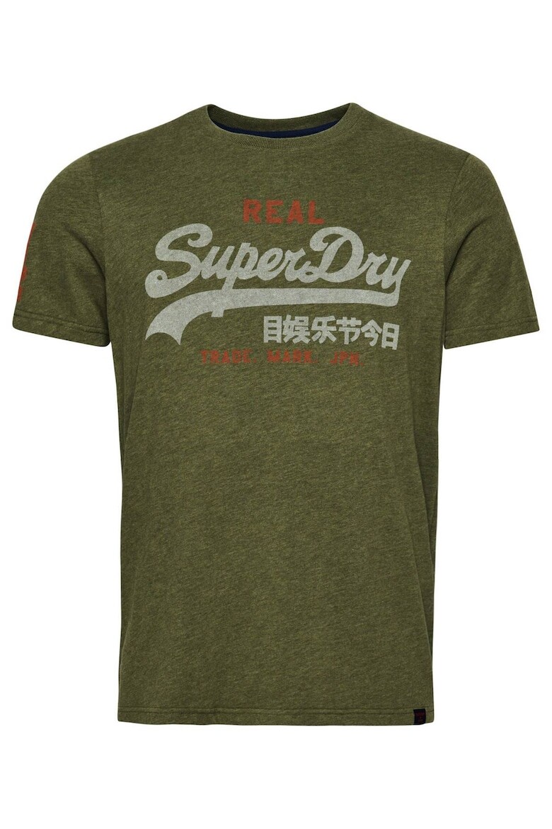 

Винтажная классическая футболка с логотипом и овальным вырезом Superdry, зеленый
