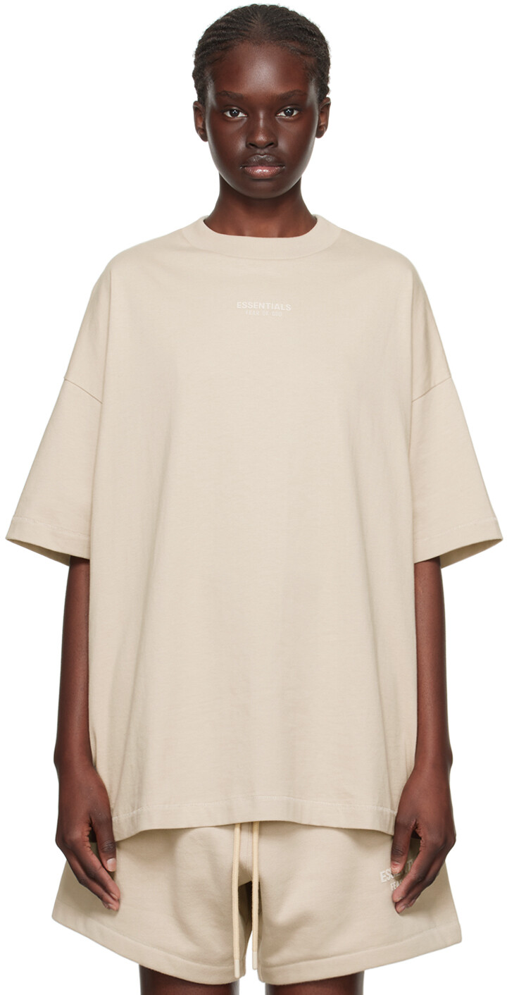

Серо-коричневая футболка с круглым вырезом Fear of God ESSENTIALS, Коричневый