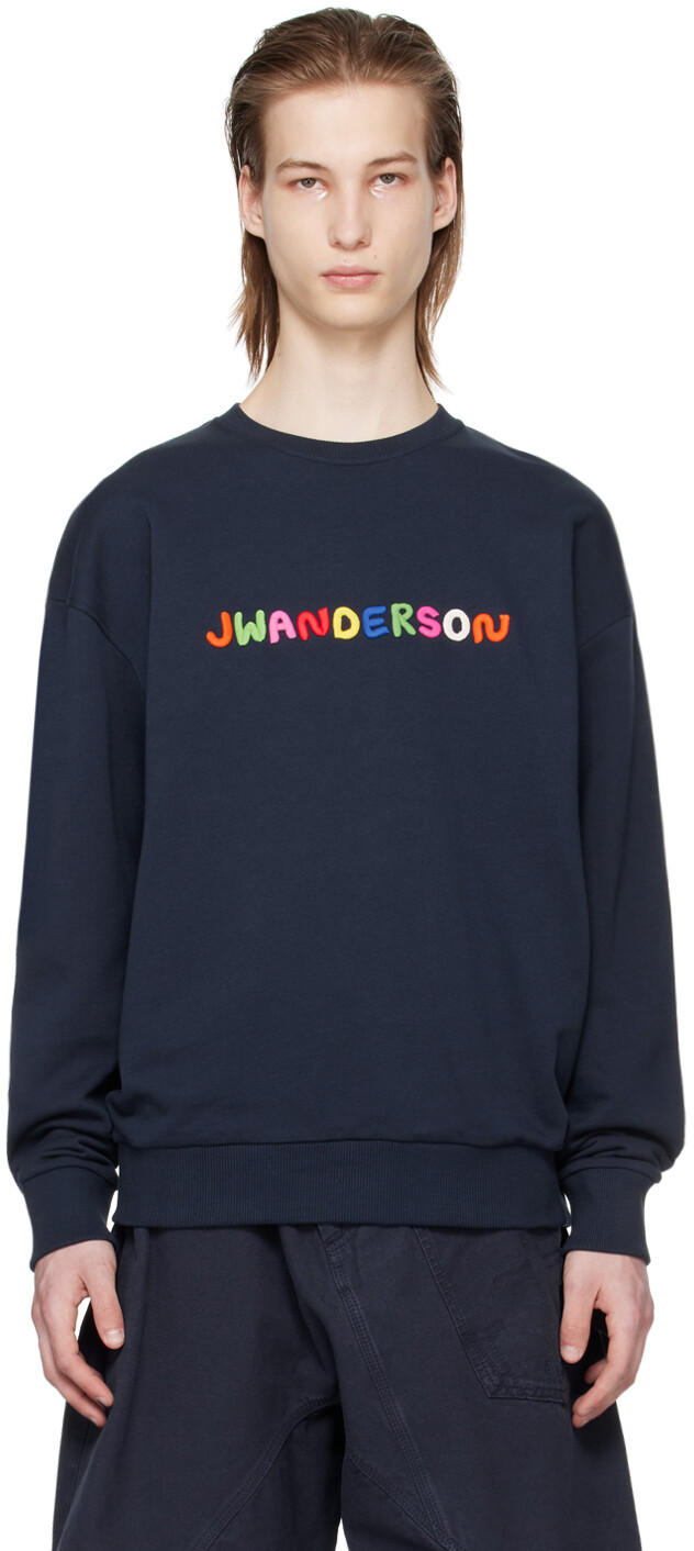 

Темно-синий свитшот с вышивкой Jw Anderson