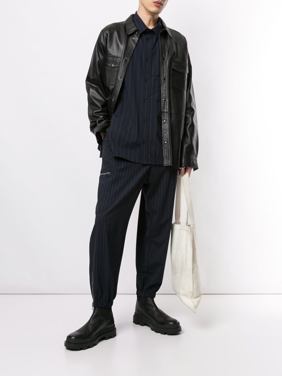 

3.1 Phillip Lim рубашка оверсайз в тонкую полоску, синий