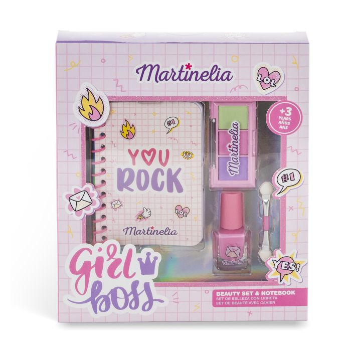 Набор косметики Super Girl Set de Maquillaje y Cuaderno Martinelia, Set 3 productos средний набор для ногтей martinelia nail design kit super girl 5 шт
