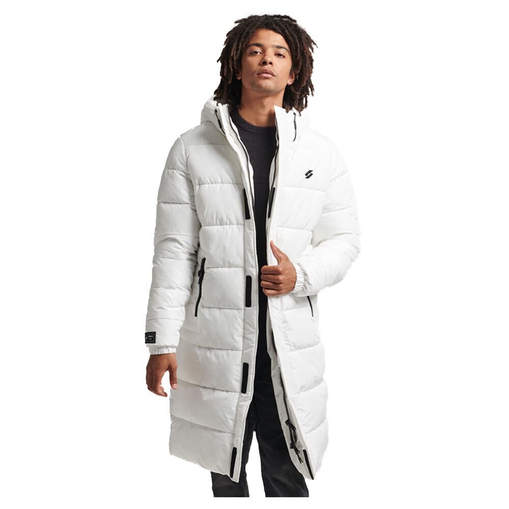 Куртка Superdry Code Sl Hooded Longline Puffer, белый