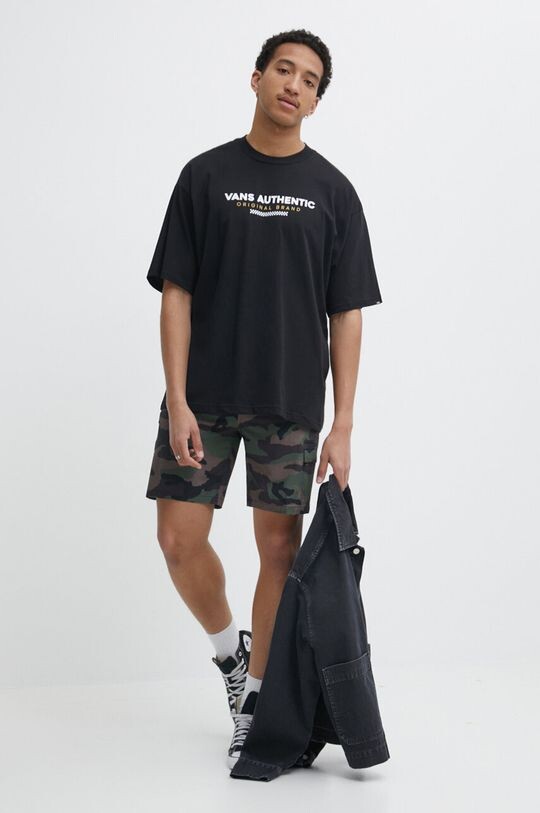 Хлопковая футболка Vans, черный