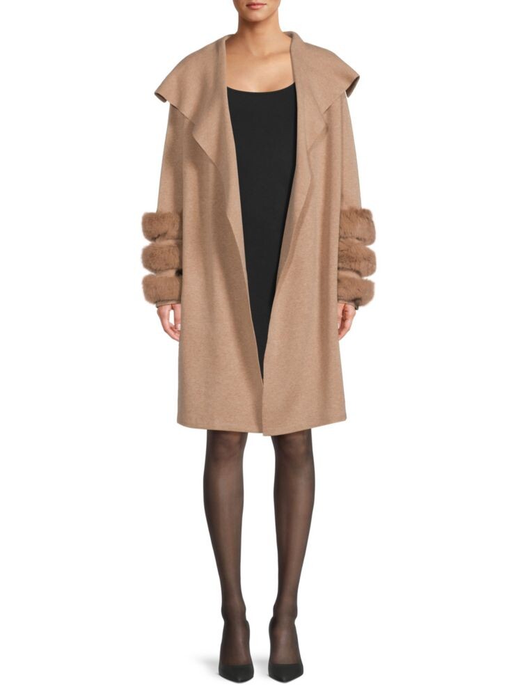 

Пальто с рукавами из искусственного меха Saks Fifth Avenue, цвет New Camel