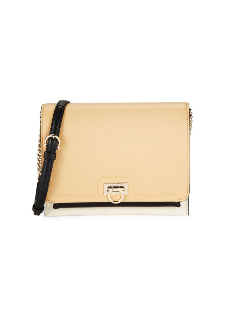 

Кожаная сумка через плечо Trifolio Ferragamo, цвет Bone
