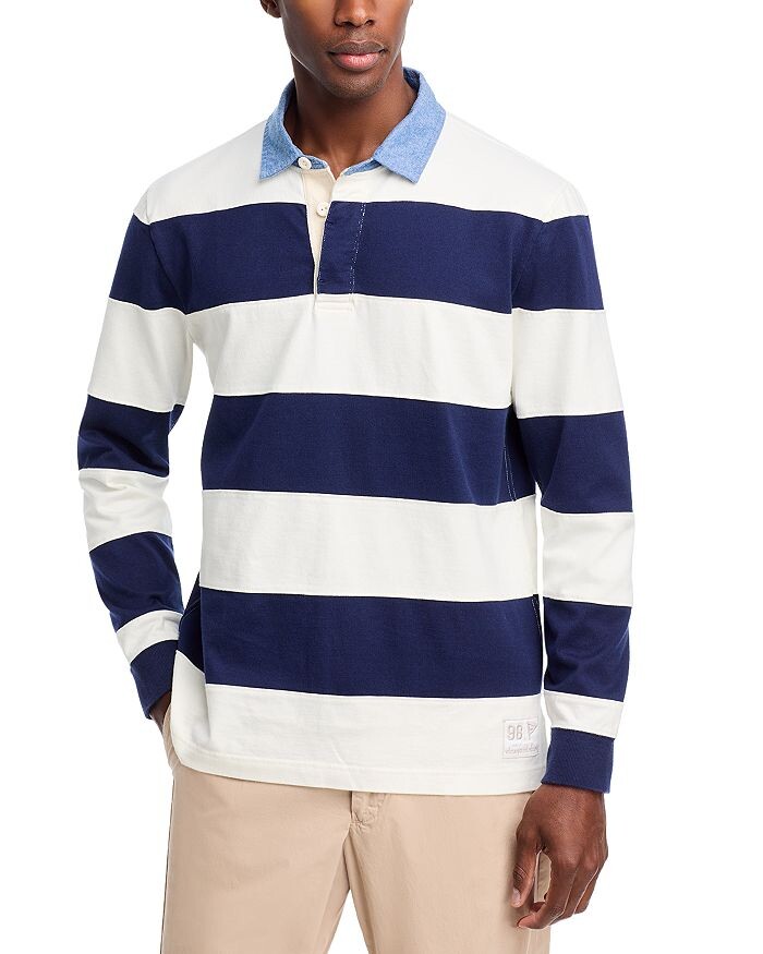 

Полосатая рубашка для регби Vineyard Vines, синий