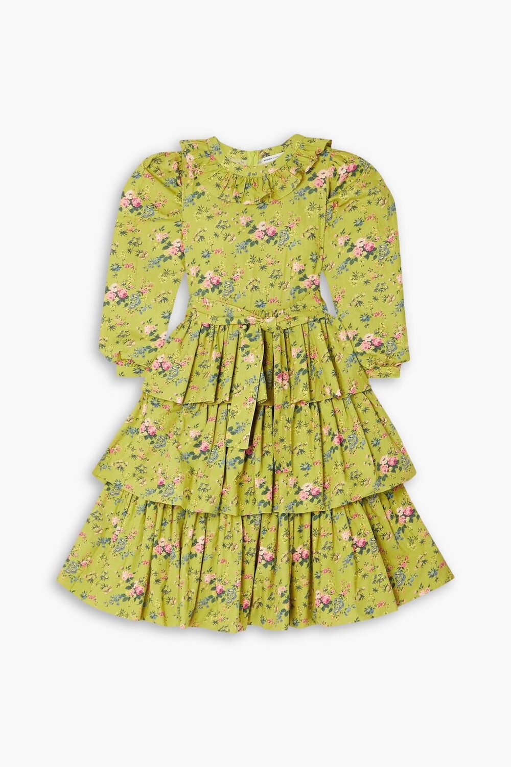

Платье из хлопкового поплина с валлийским цветочным принтом Batsheva X Laura Ashley, зеленый лайм