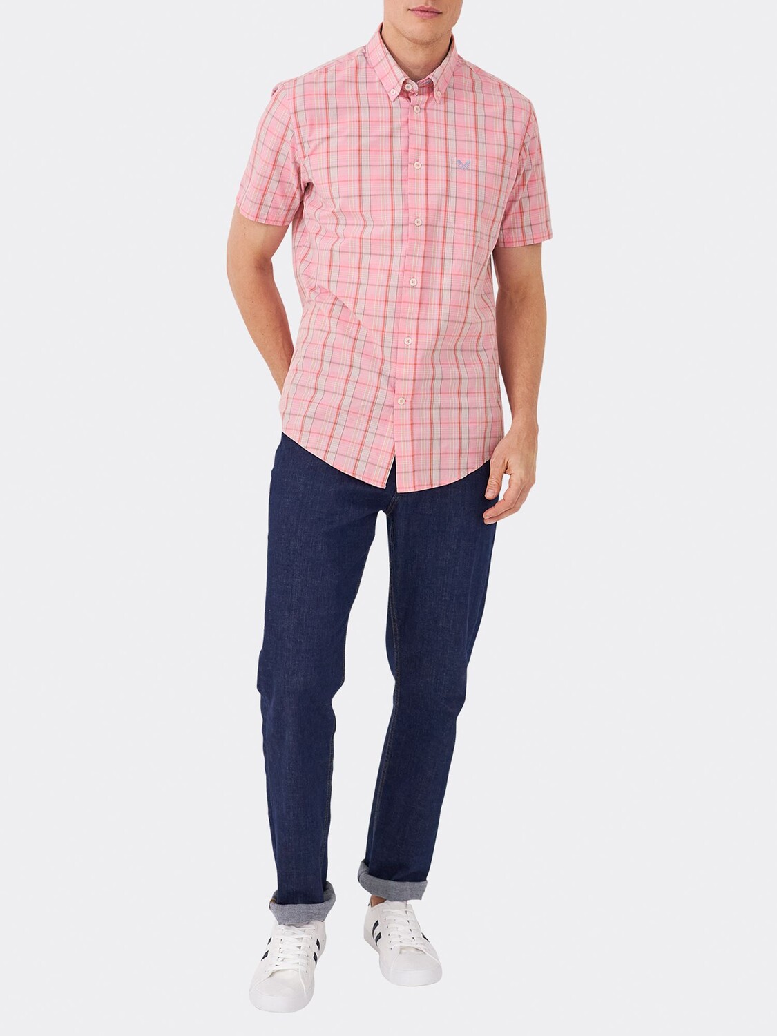 

Crew Clothing Рубашка с коротким рукавом в клетку Dulwich, розовая