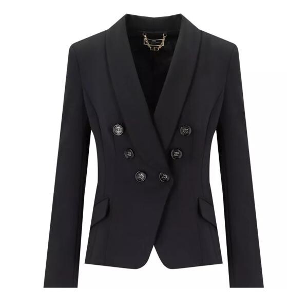 

Куртка double-breasted blazer Elisabetta Franchi, черный