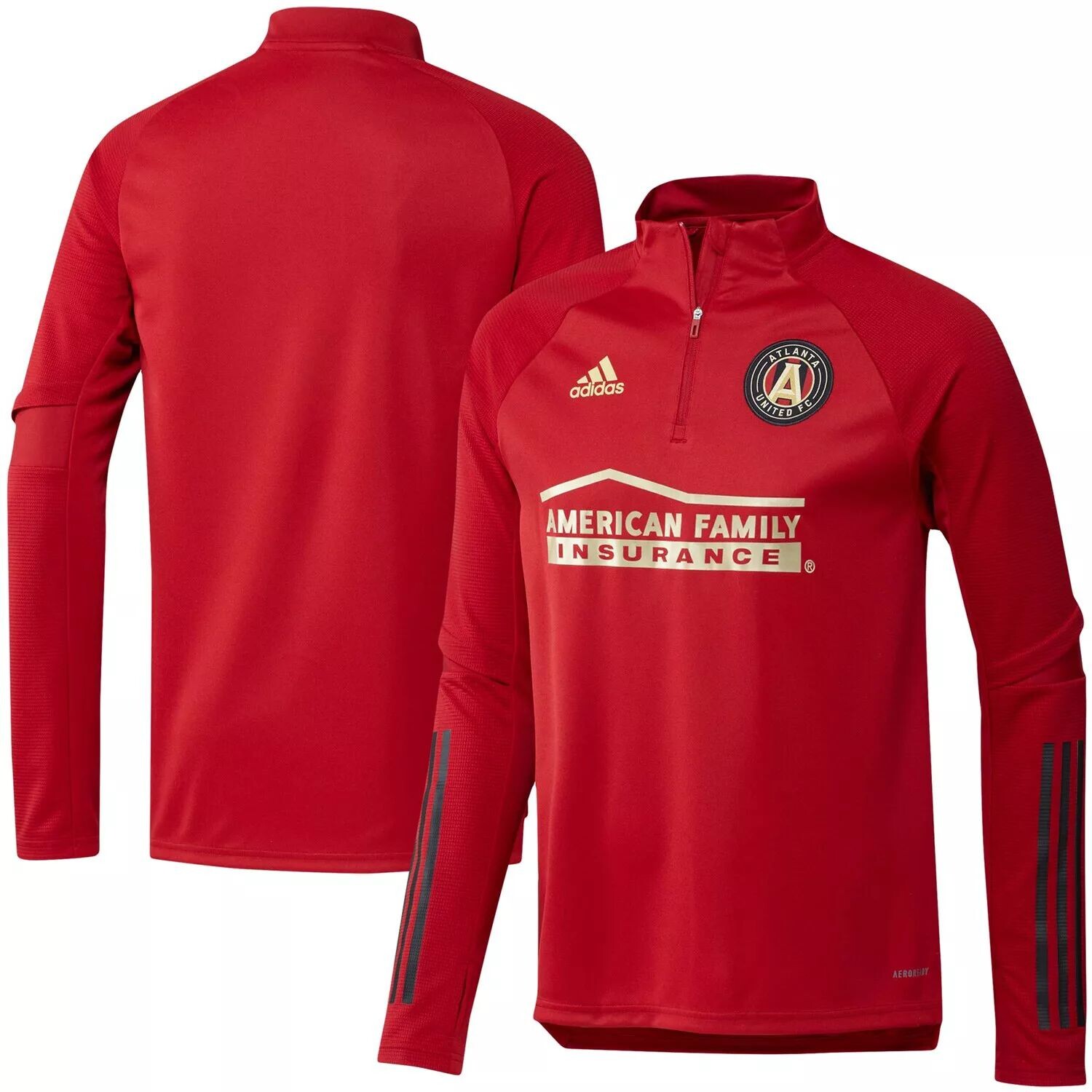 

Мужская красная спортивная куртка с молнией на четверть длины Atlanta United FC adidas