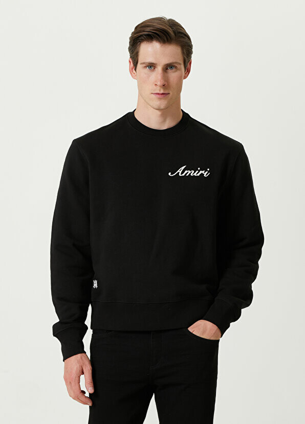 

Черный свитшот с вышитым логотипом Amiri