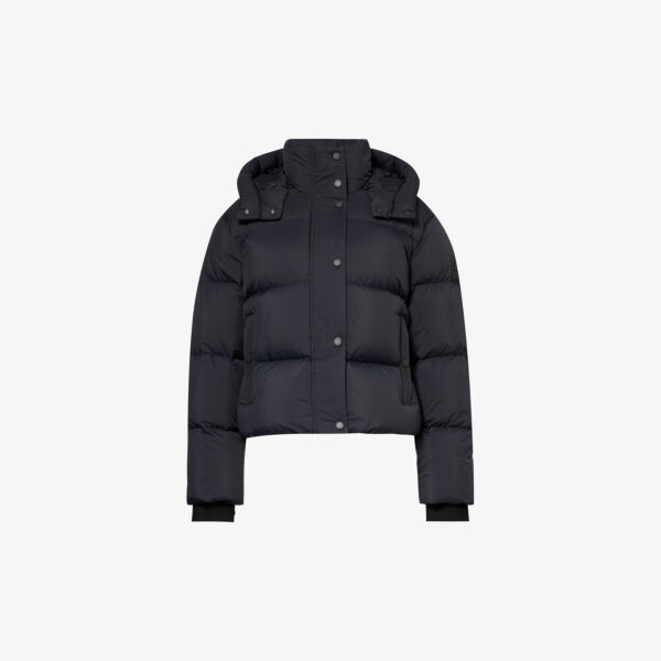 

Стеганый пуховик из переработанного нейлона с воротником-воронкой Prospect Moose Knuckles, черный