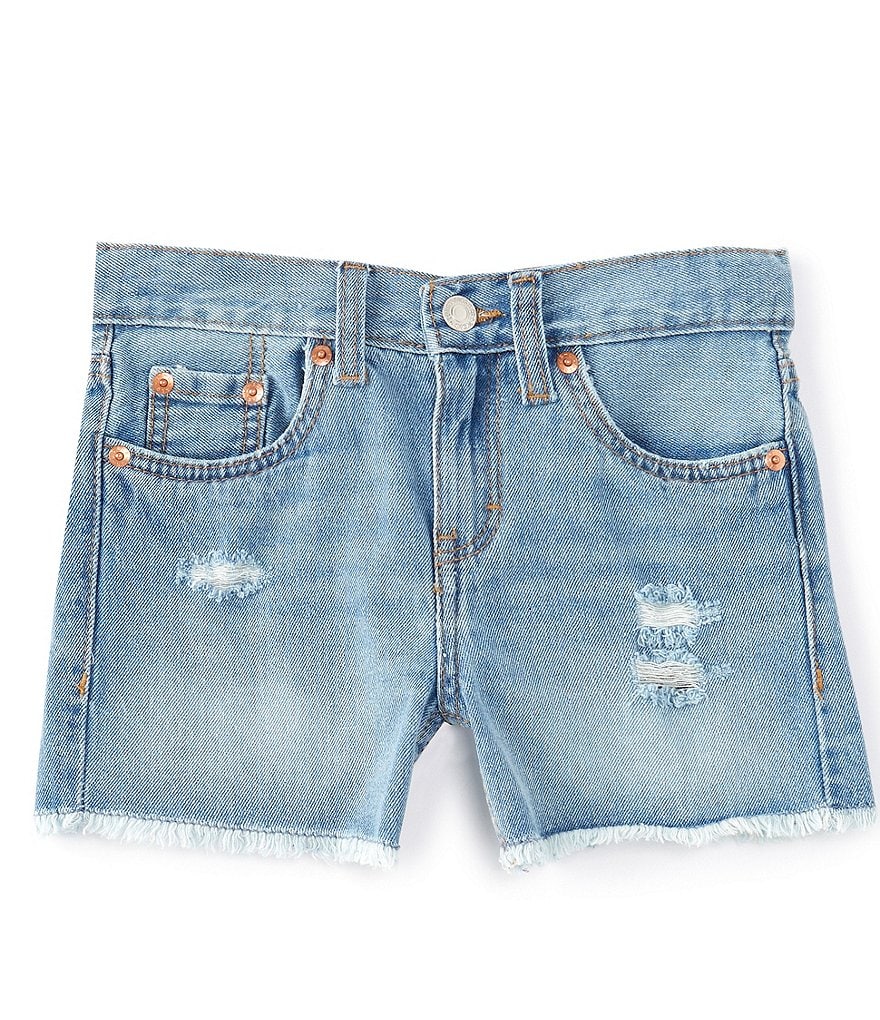 Короткие джинсовые шорты Levi's для больших девочек 7–16 лет, синий цена и фото