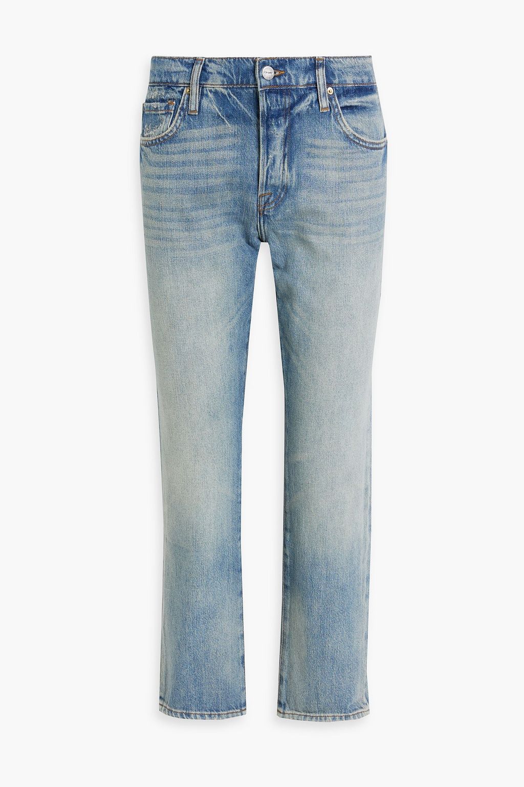 Укороченные прямые джинсы Le Pixie Slouch со средней посадкой FRAME, синий