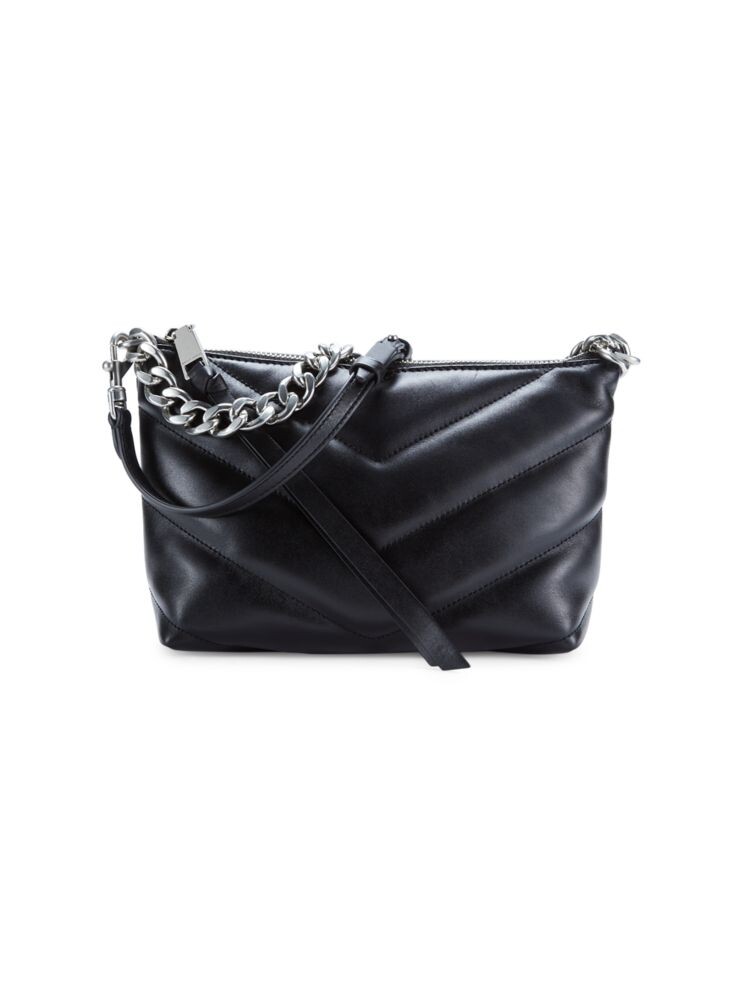 

Стеганая кожаная сумка на плечо Edie Rebecca Minkoff, черный