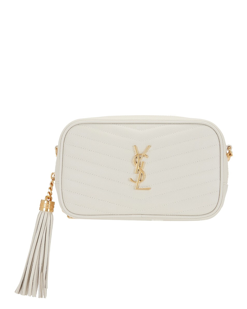 

Сумка кросс-боди Saint Laurent Mini Lou Chain Camera, цвет Crema Soft
