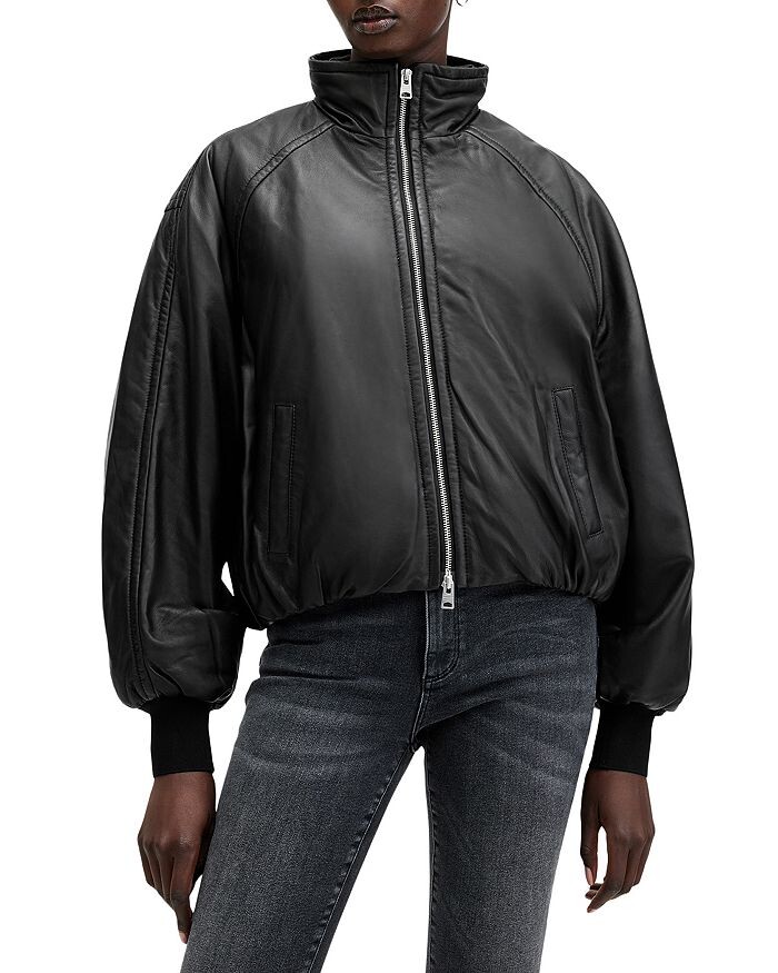 

Кожаный бомбер ALLSAINTS Rowan, черный
