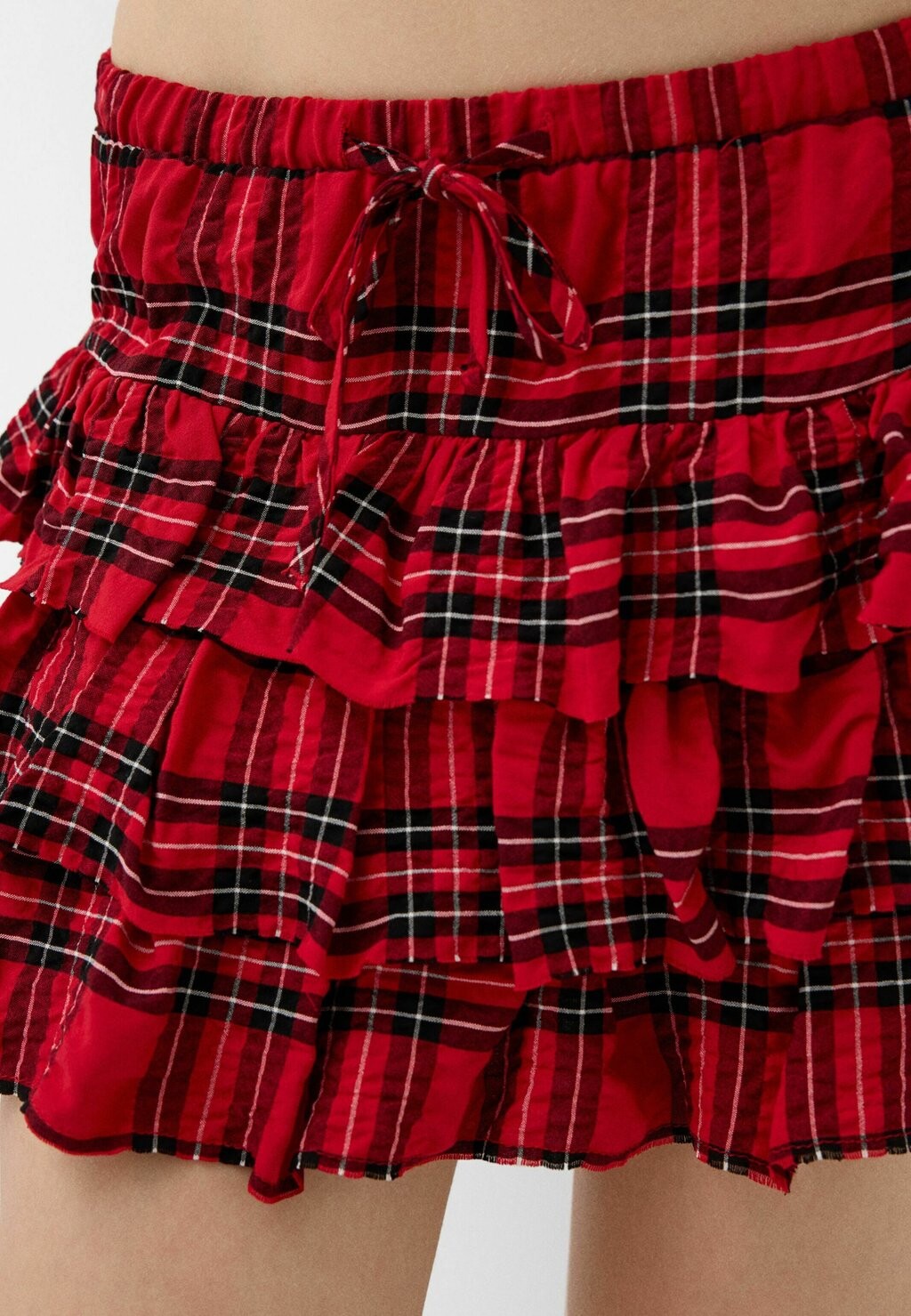 

Юбка А-силуэта RUFFLED Bershka, красный