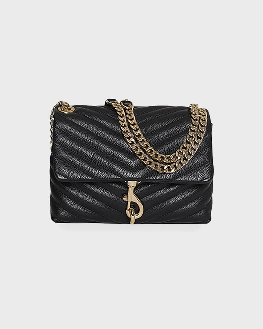 

Стеганая кожаная сумка через плечо Edie с клапаном Rebecca Minkoff