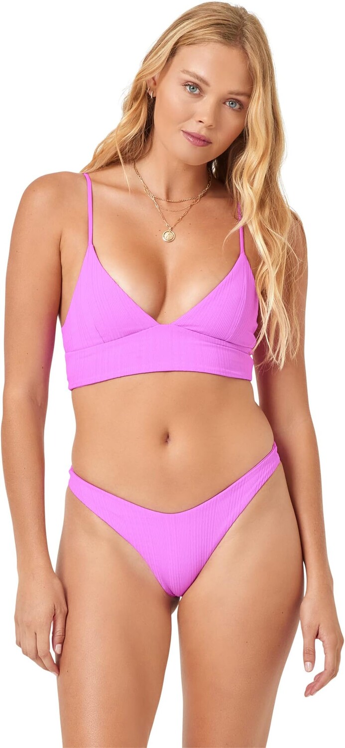 

Кабана в рубчик в стиле пуантелле Bitsy Bottoms L*Space, цвет Bright Fuchsia