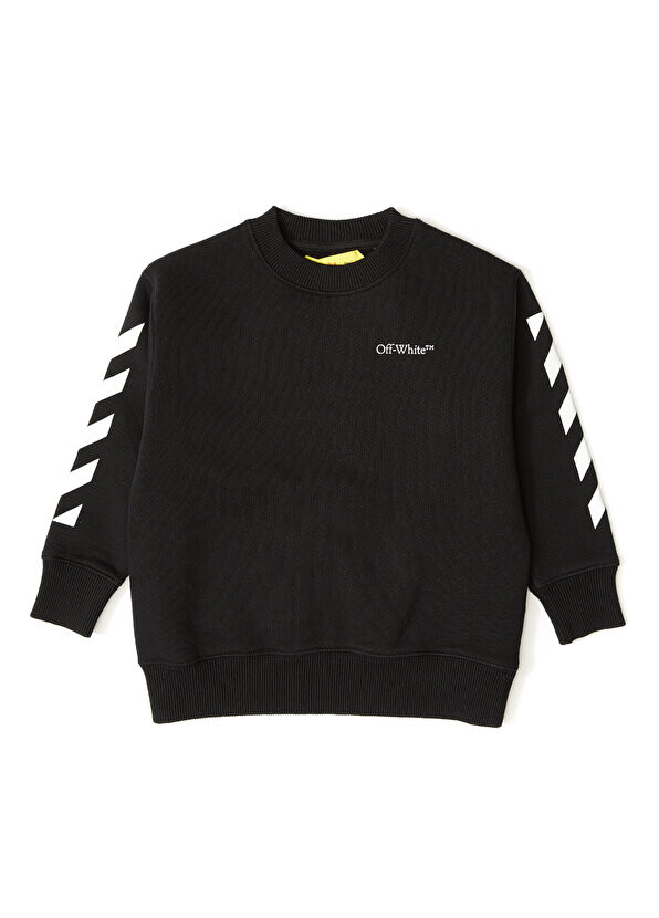

Жаккардовый свитшот для мальчика черного цвета с логотипом Off-White