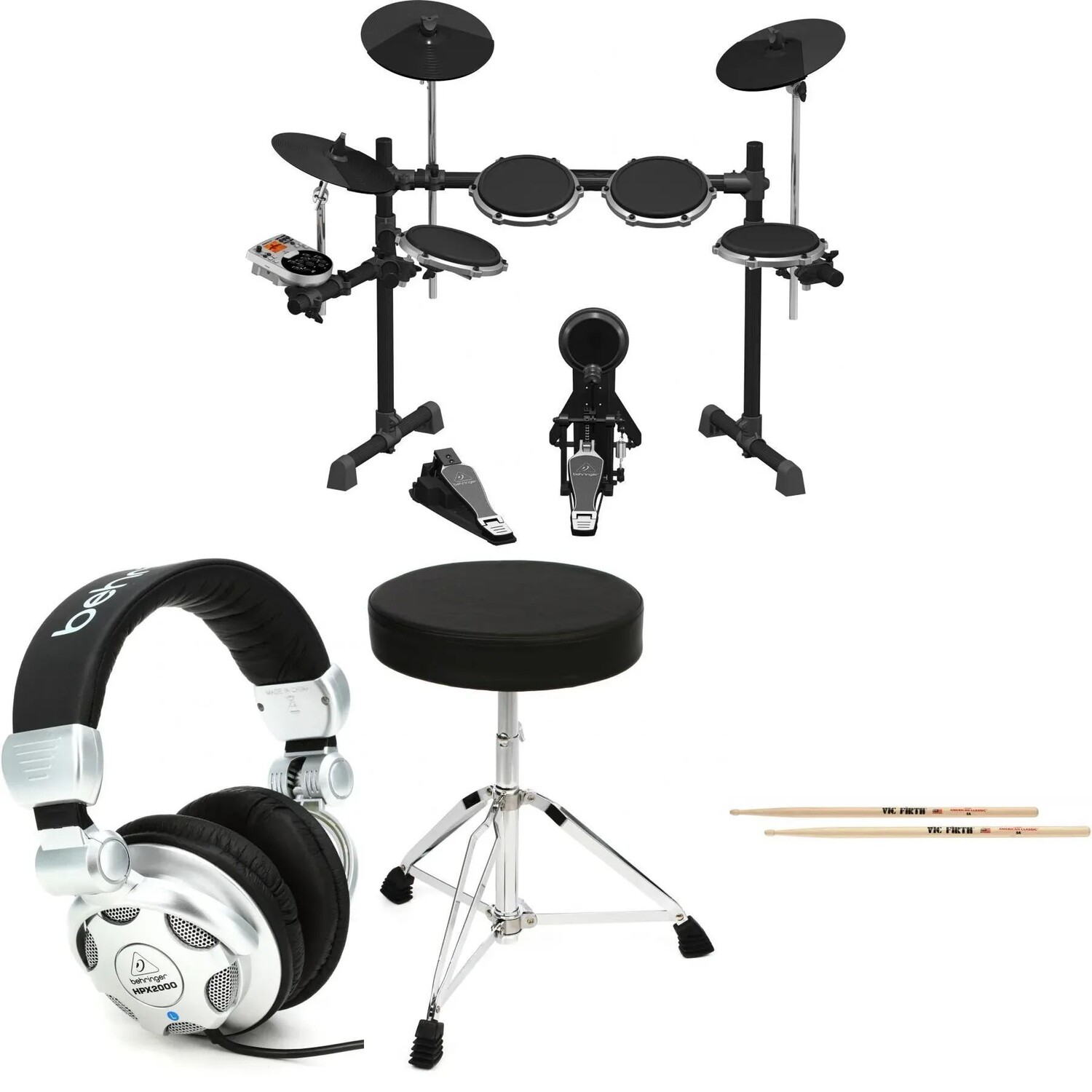 

Комплект электронной ударной установки Behringer XD80USB и комплект наушников
