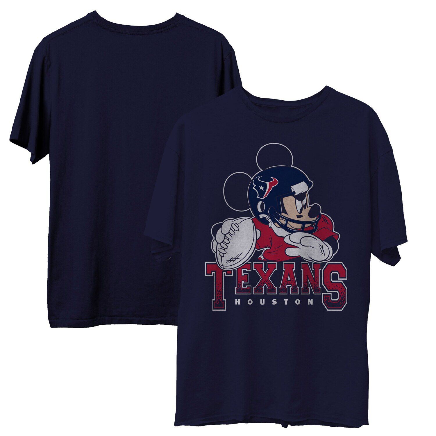 

Мужская темно-синяя футболка Junk Food Houston Texans Disney Mickey QB, Синий