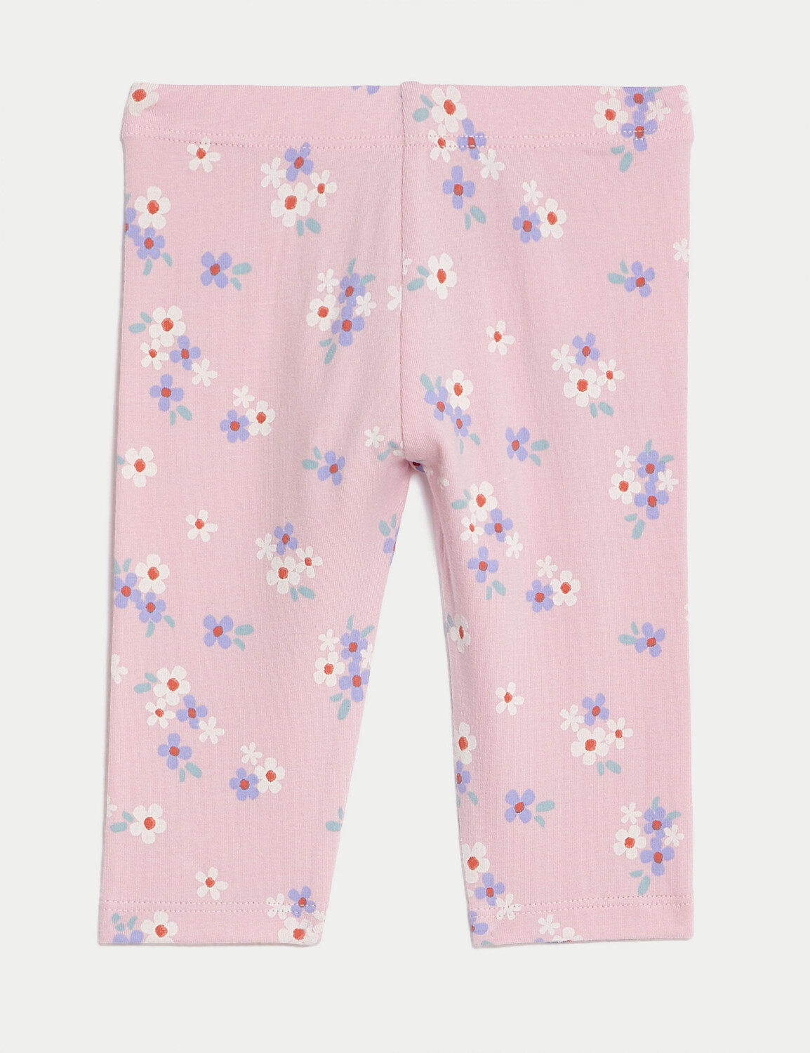 

Леггинсы из хлопка с цветочным принтом (0–3 года) Marks & Spencer, розовый микс