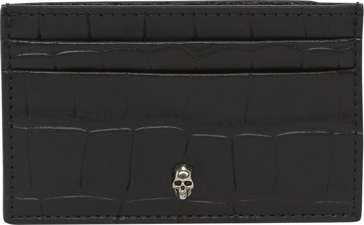 

Картхолдер Alexander McQueen Embossed Croc 'Black', черный