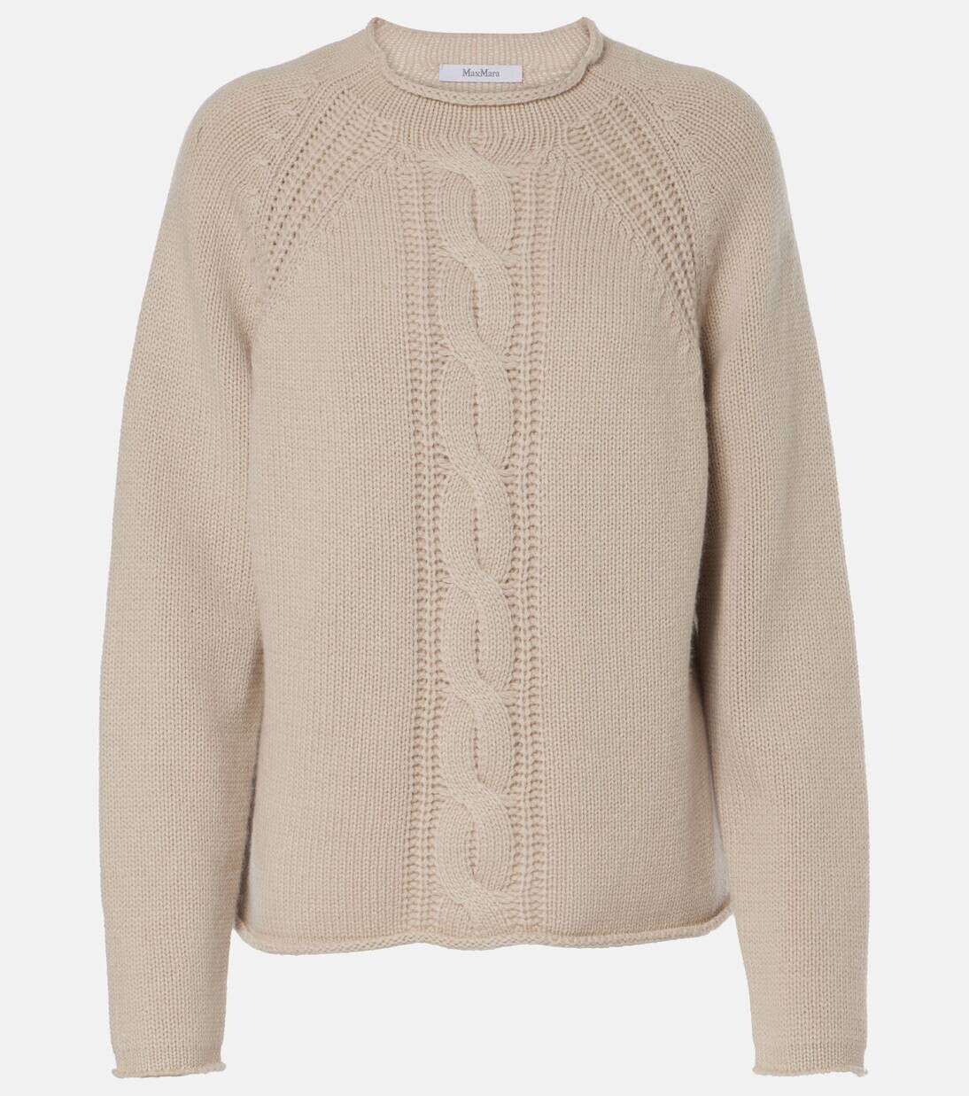 

Кашемировый свитер с косами пико Max Mara, цвет daino chiaro