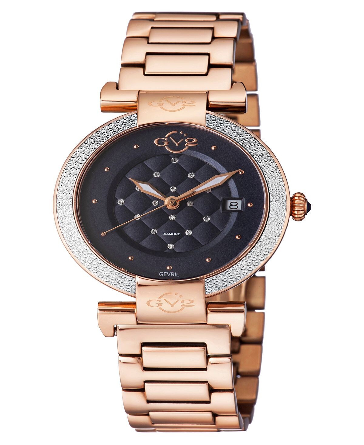 

Женские часы Berletta Swiss Quartz Rose из нержавеющей стали с браслетом 37 мм Gevril
