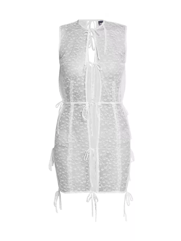 

Кружевная туника с завязками Jacquemus, белый