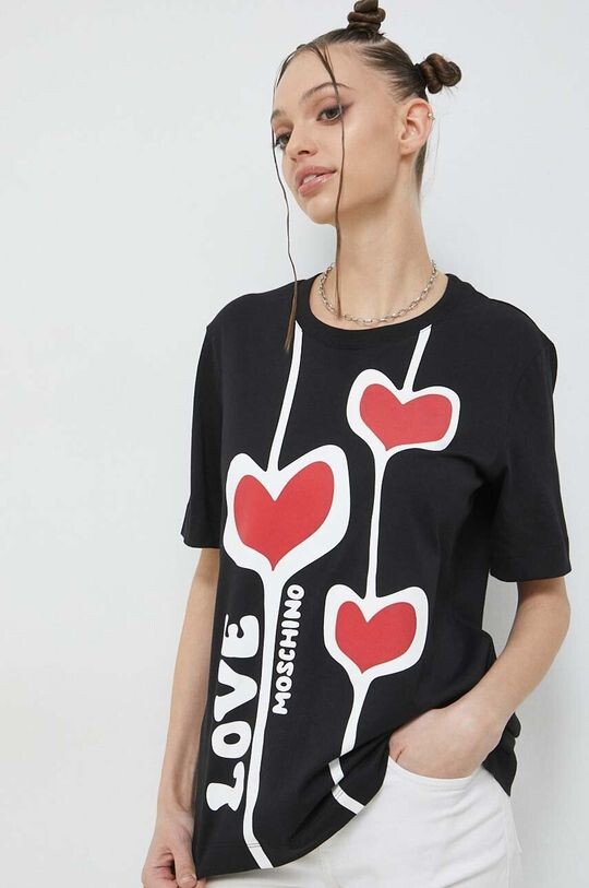 

Хлопковая футболка Love Moschino, черный