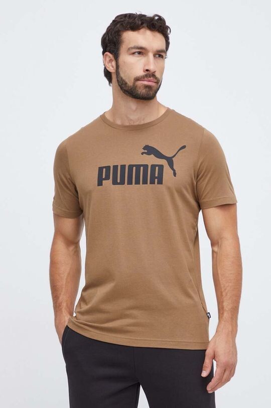 

Хлопковая футболка Puma, коричневый