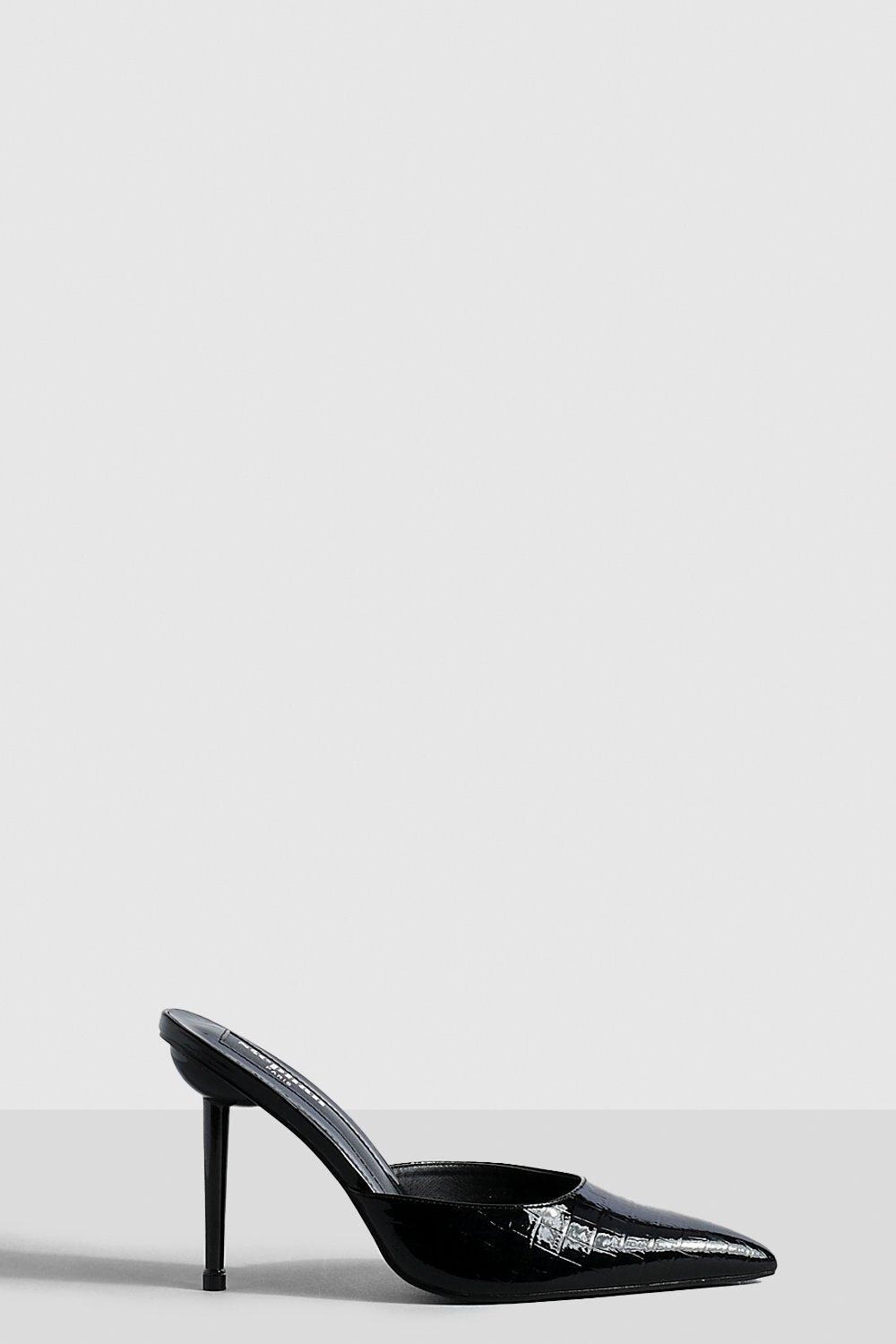 

Патентные туфли на пятке croc interest Boohoo, черный
