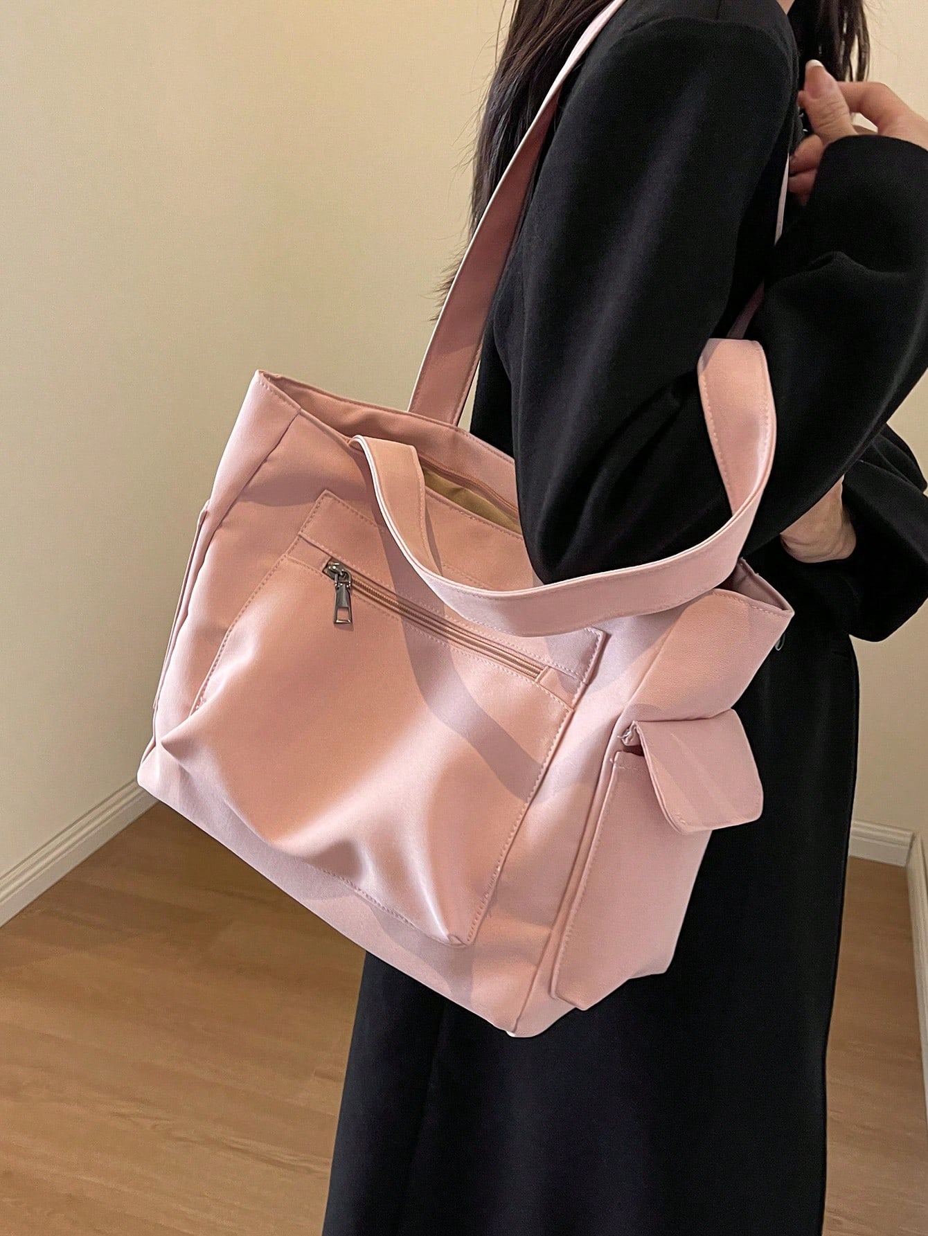 Сплошная сумка через плечо большой емкости с несколькими карманами, розовый рюкзак мужской кожаный большой емкости с несколькими карманами