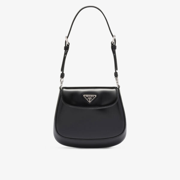

Миниатюрная сумка через плечо Cleo из сатинированной кожи Prada, черный