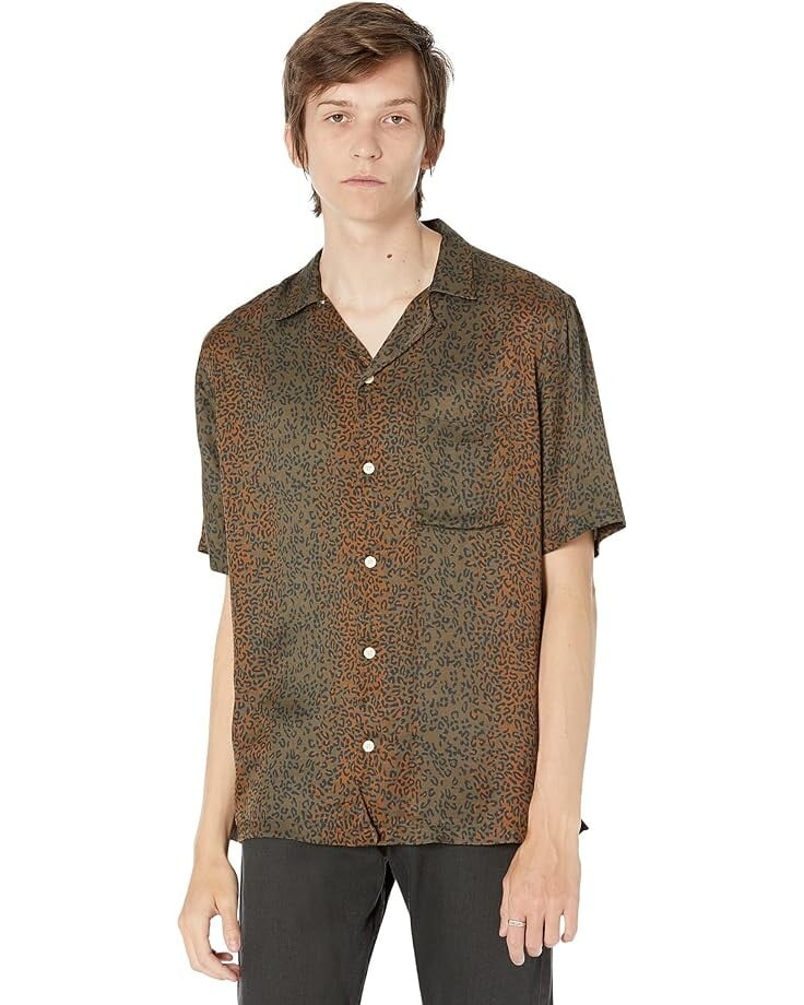 

Рубашка AllSaints Blindspot Short Sleeve Shirt, коричневый