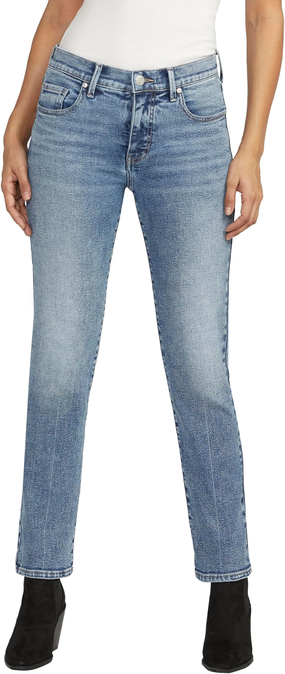 цена Джинсы Cassie Mid-Rise Slim Straight Leg Jeans Jag Jeans, цвет Beacon Blue