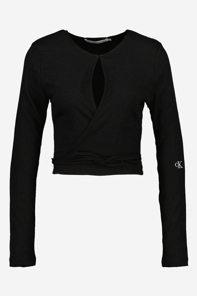 

Короткая блузка с нахлестом Calvin Klein Jeans, черный