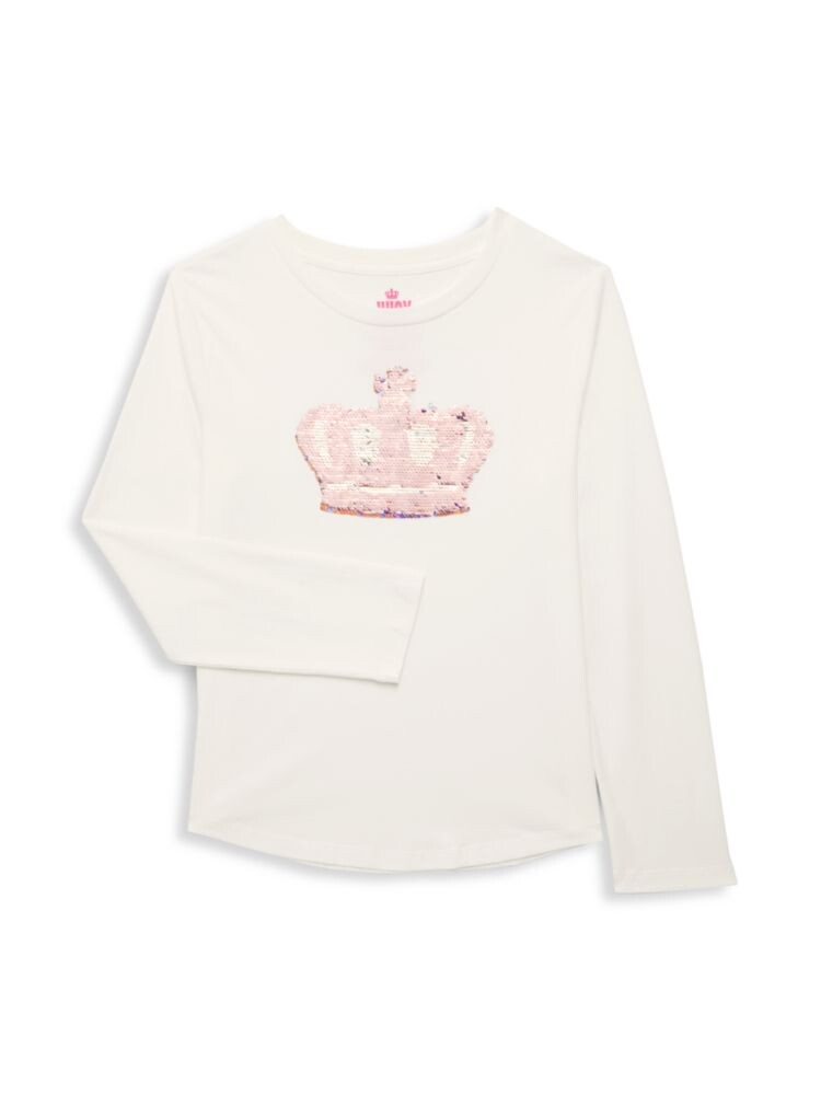 

Футболка с откидной крышкой и пайетками и логотипом Little Girl's Crown Juicy Couture, цвет Marshmallow