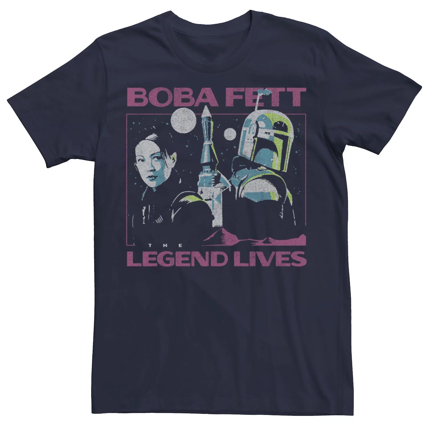 

Мужская футболка Star Wars Boba Fett Legend Lives Box с портретом Licensed Character