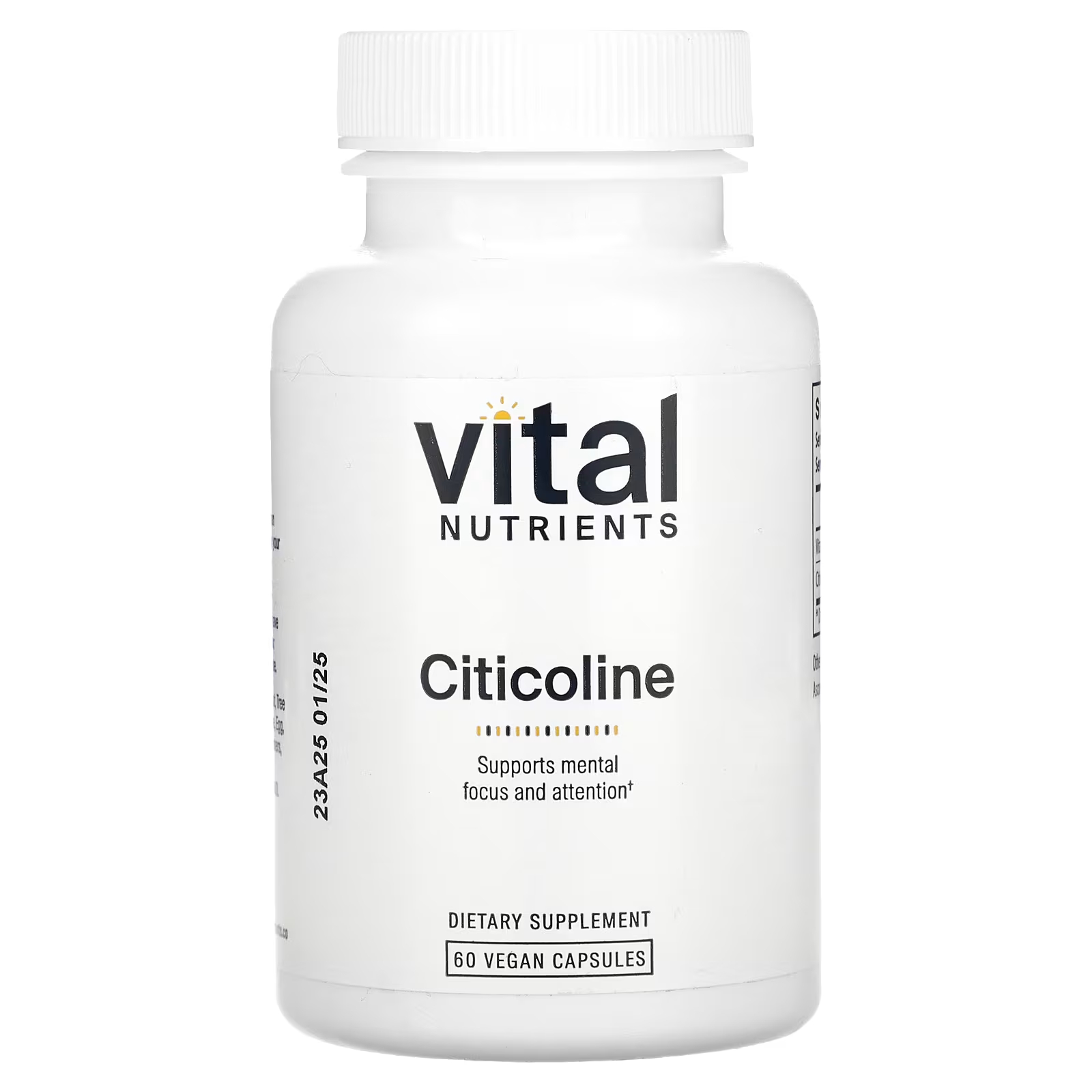 Цитиколин Vital Nutrients, 60 веганских капсул vital nutrients ресвератрол 60 веганских капсул