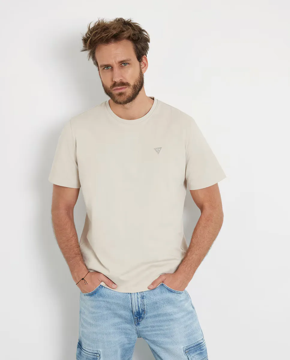 

Мужская футболка с логотипом спереди Guess, бежевый