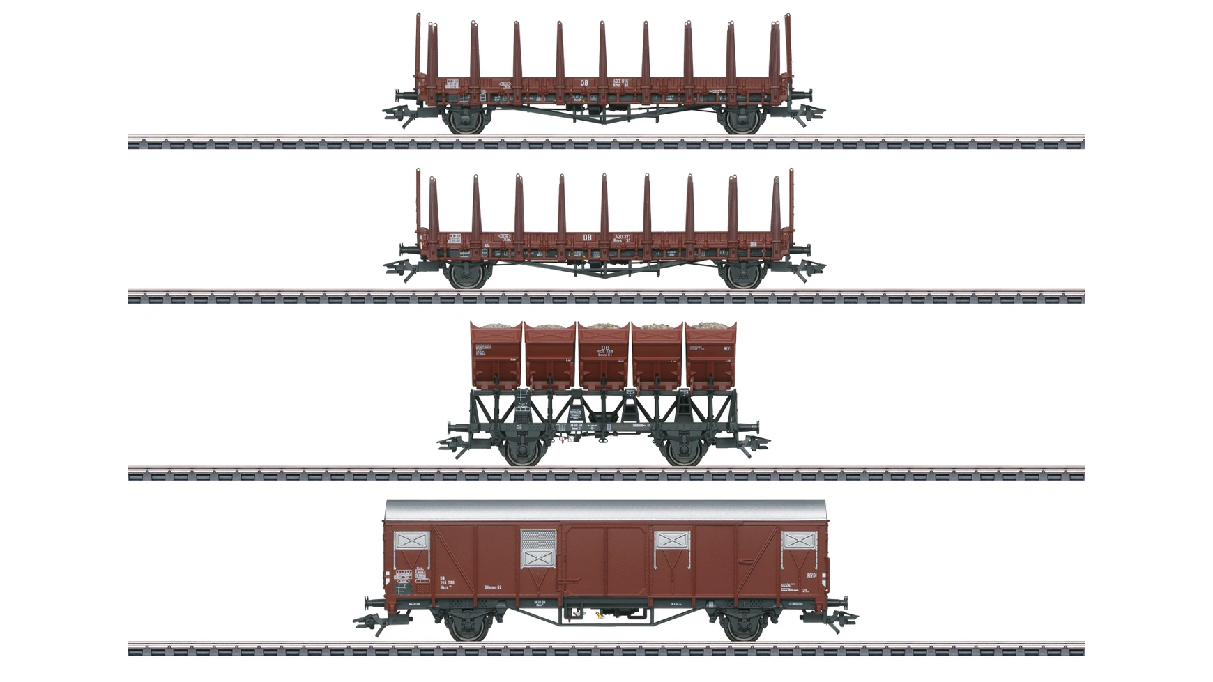 Комплект грузовых вагонов Märklin железные дороги trix грузовой вагон с высокими бортами