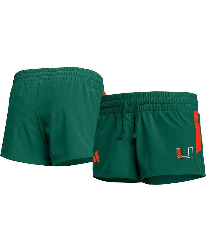 

Женские зеленые шорты Miami Hurricanes 2023 Sideline Performance adidas, зеленый